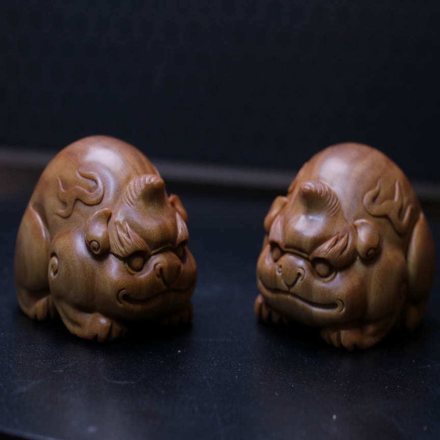 谛听横纹黑肉百年老料印度迈索尔老山檀香湘工手作