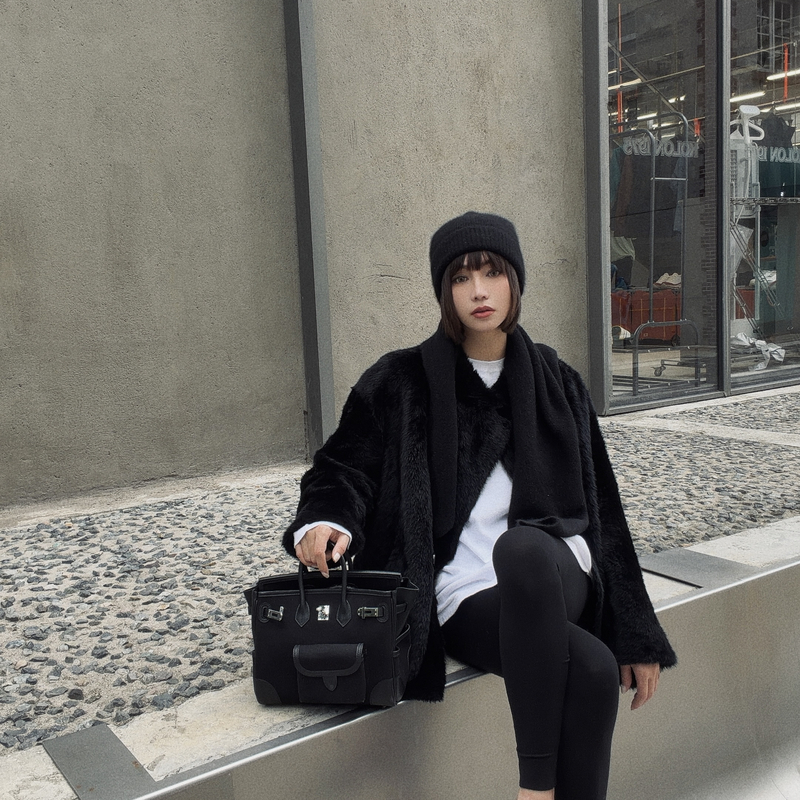 【rarer rarer】25AW秋冬正反两穿皮毛一体侧扣外套 2503143