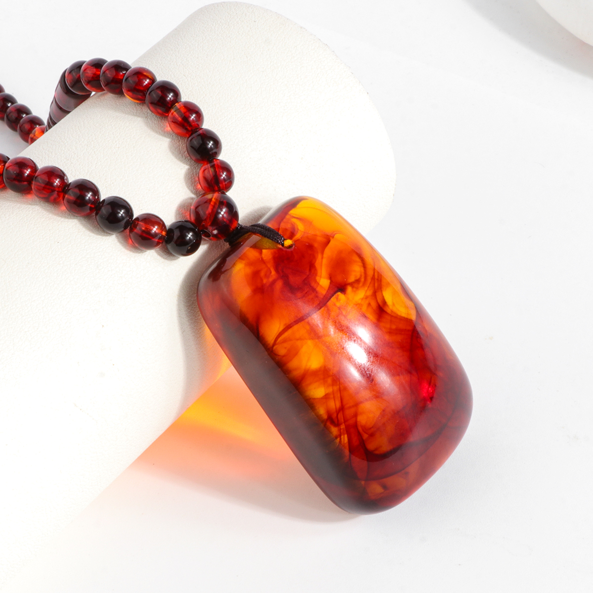 非金属树脂吊坠 A0497红色无事牌精品项链（无礼盒）XP