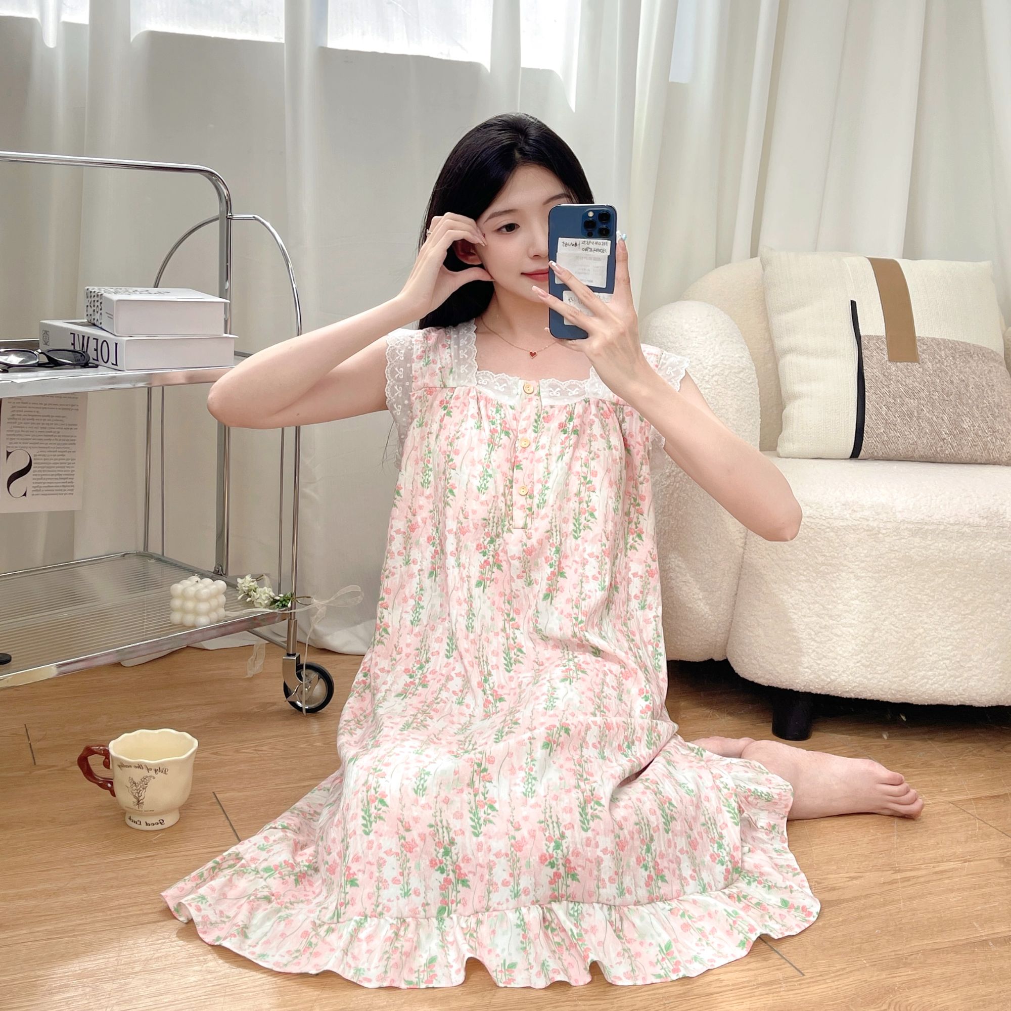 带胸垫睡衣女款爆款2025新款夏季可外穿背心睡裙宽松甜美风家居服