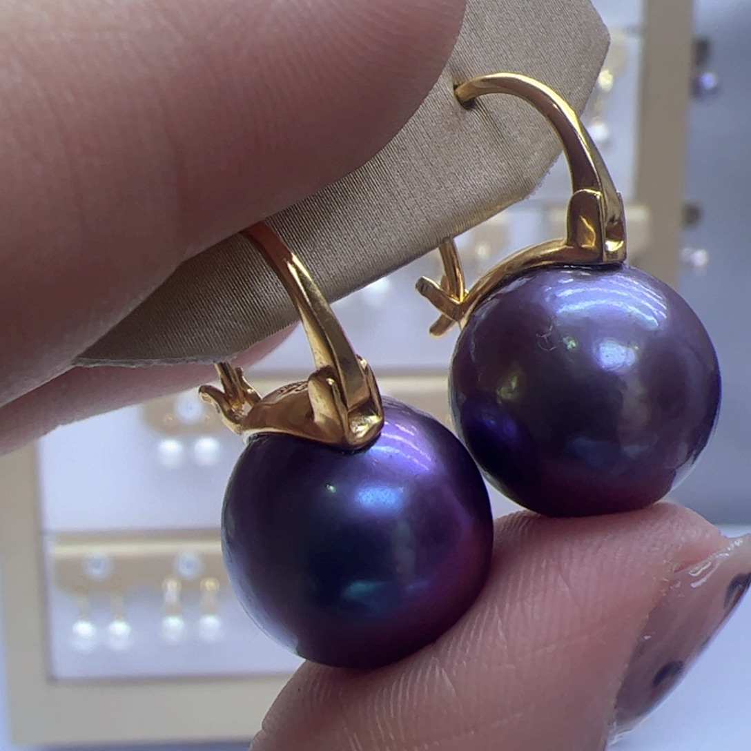 淡水珍珠耳饰银S925镶嵌