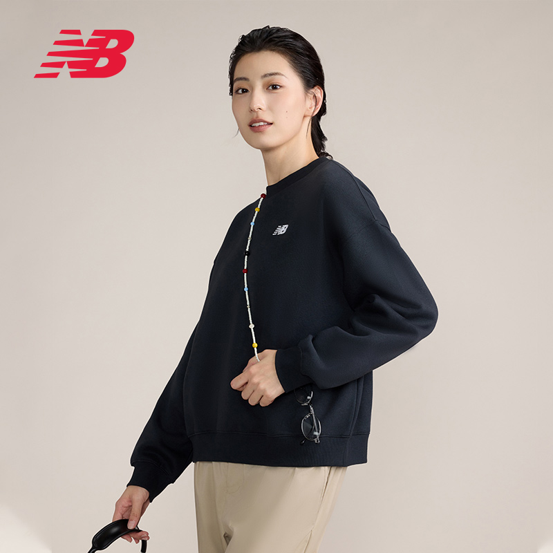 【跑者美学】NB官方女25秋款简约运动休闲圆领卫衣套头上衣WT41511