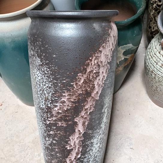 紫砂花盆口20高度45黑色灰尘