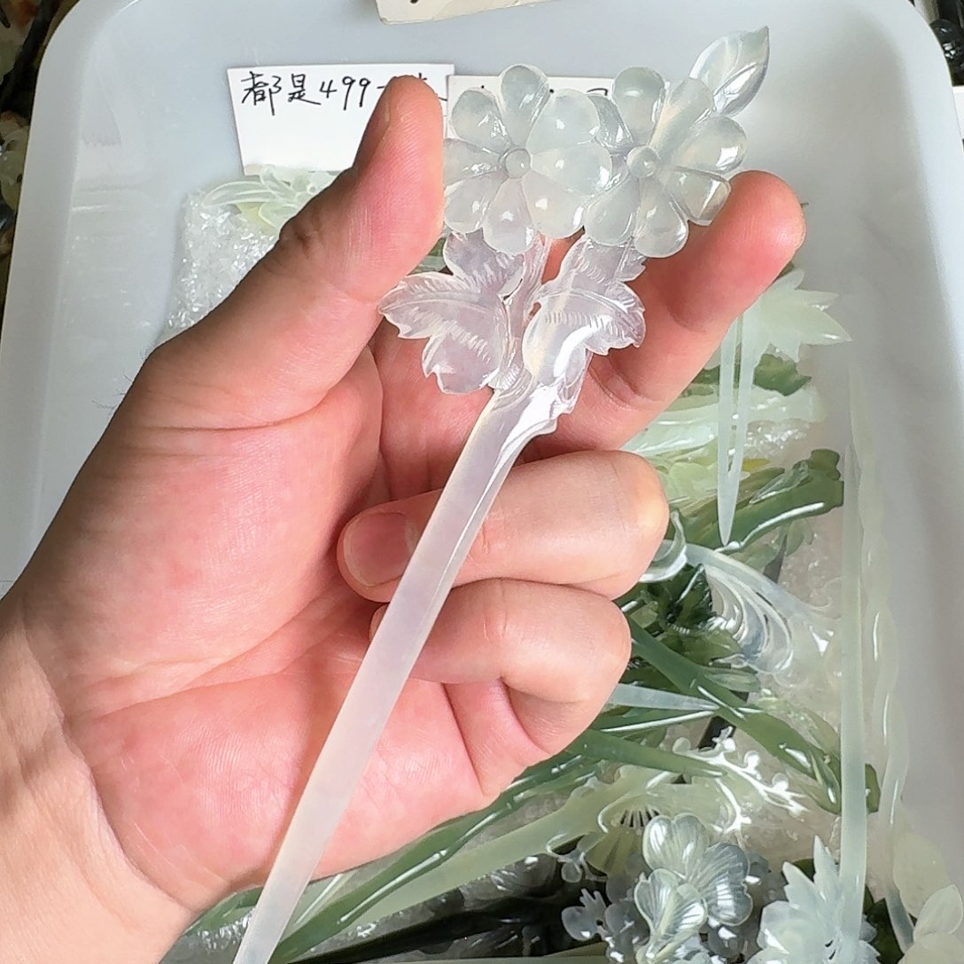 岫玉发饰未镶嵌岫玉发簪就是好看