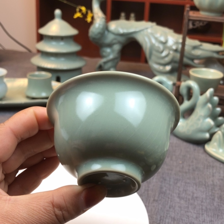 瓷片仿古全手工压手杯