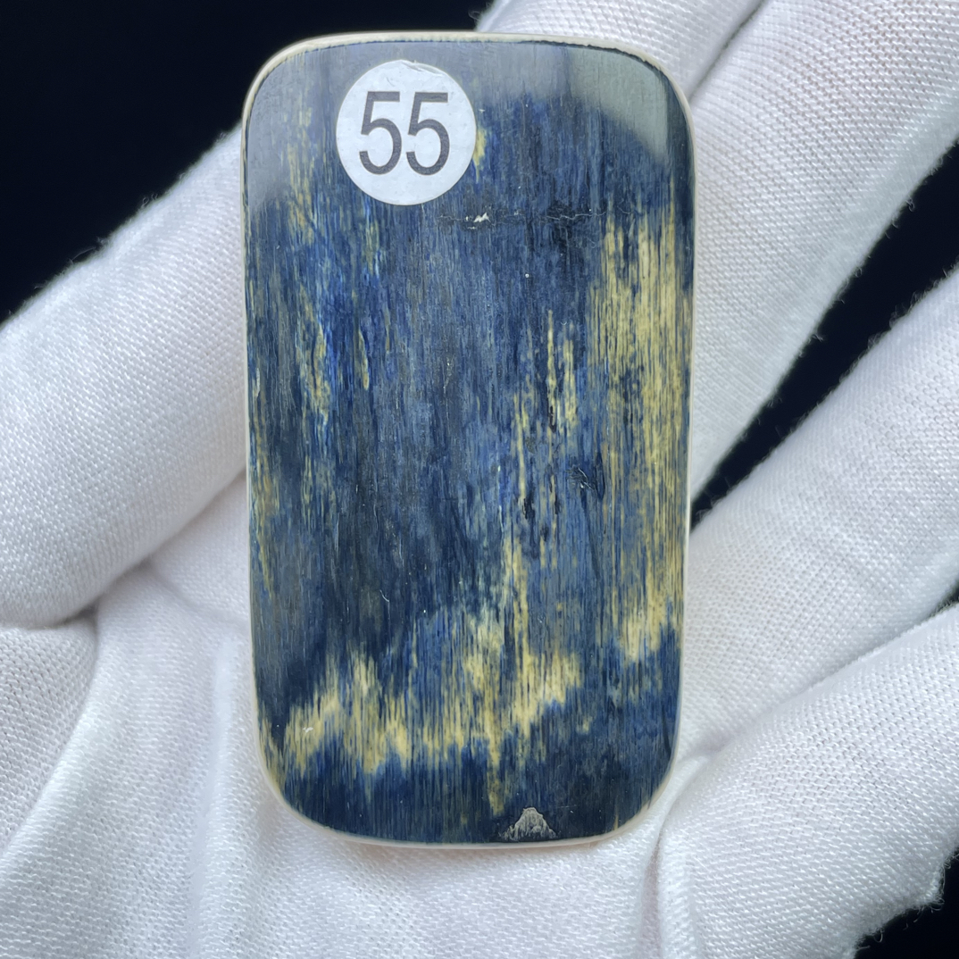 天然保真猛犸牙蓝皮地藏王雕刻牌