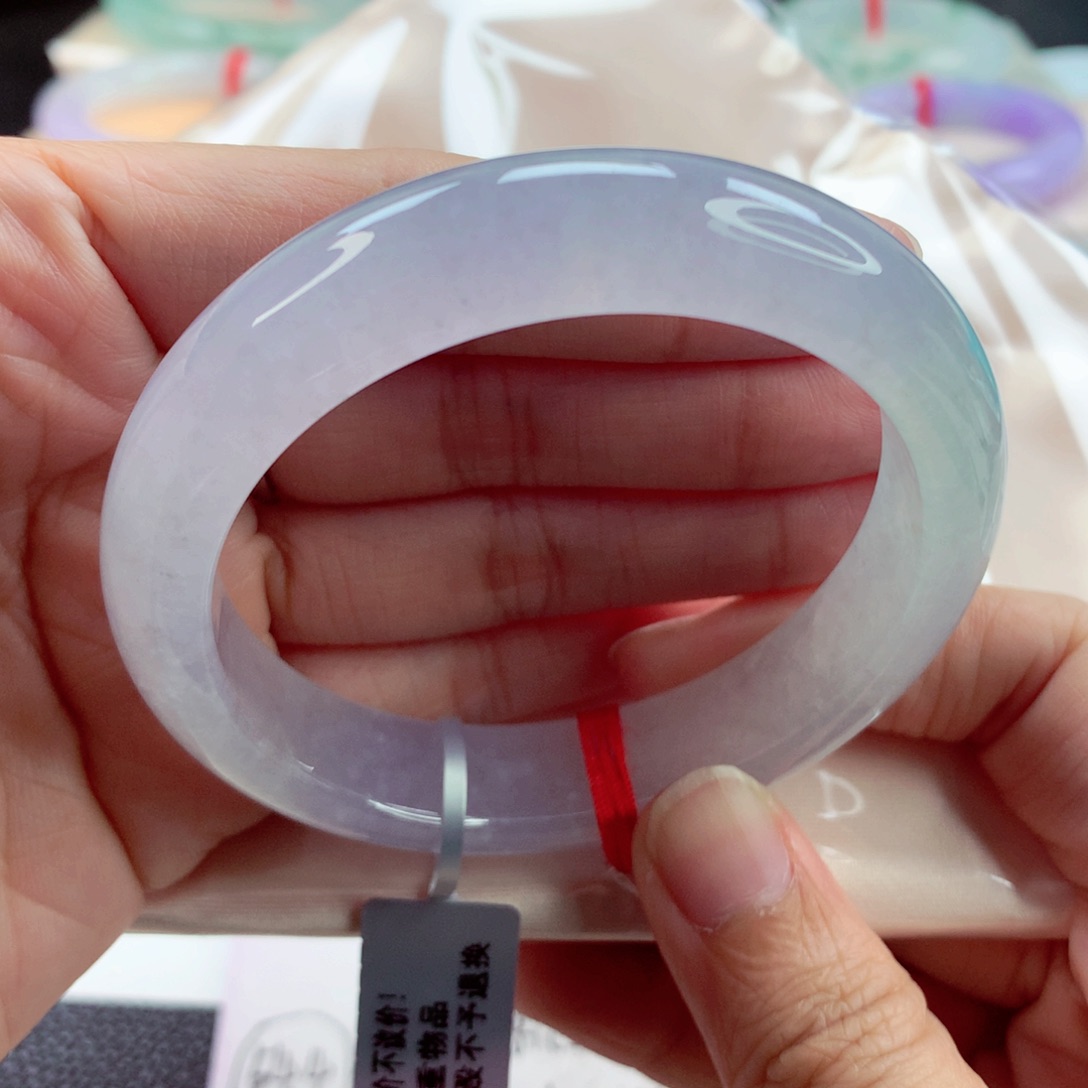 翡翠手镯未镶嵌56.7冰紫完美直接拍A