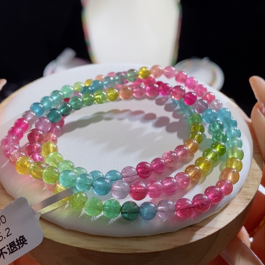 碧玺手链未镶嵌糖果色