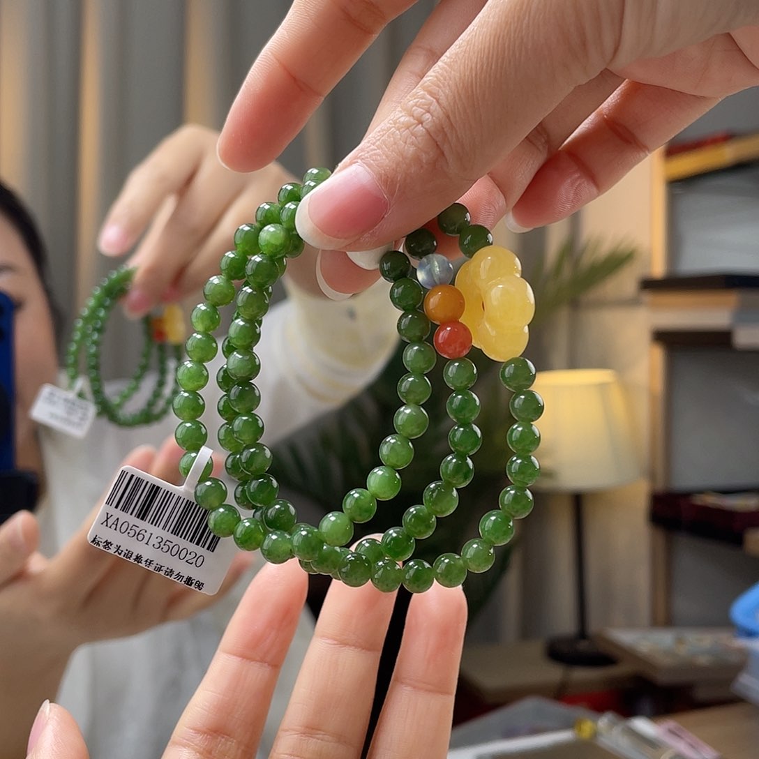 琥珀裸石未镶嵌蜜蜡手链