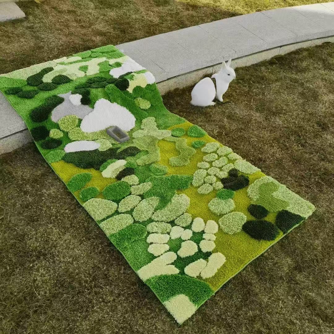 【同款低价】苔藓森林地毯客厅卧室床边毯植绒吸水防滑地毯可机洗
