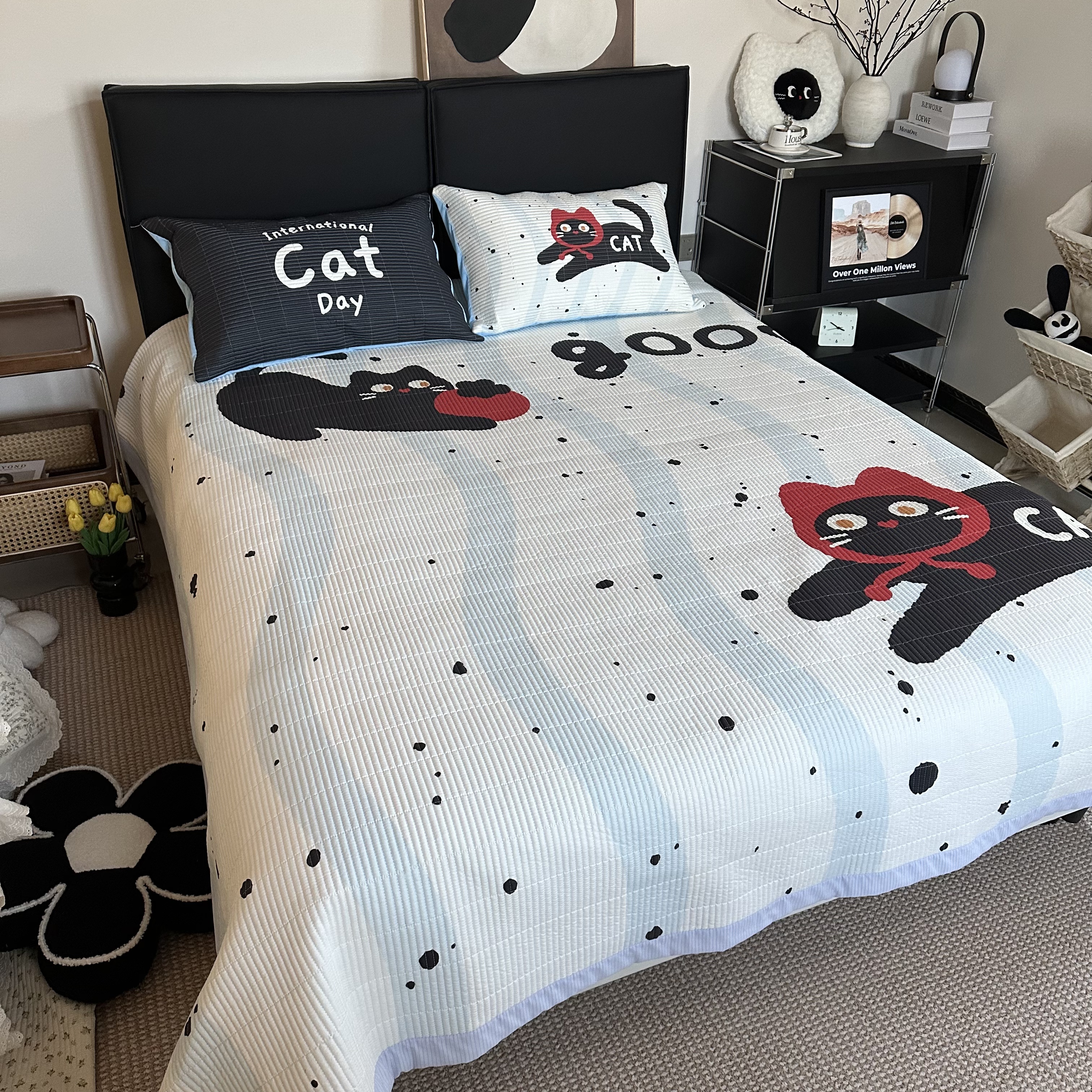 【2025新款】大版花型绗缝全棉床盖三件套棉之语床盖