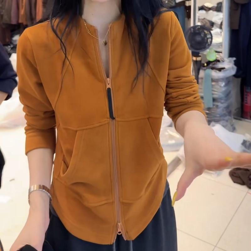 【双面绒】简约设计感休闲拉链女常规款薄款秋季卫衣外套女