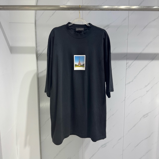 95新 Balenciaga/巴黎世家 24新款菲尔铁塔建筑图案印花短袖/XS码