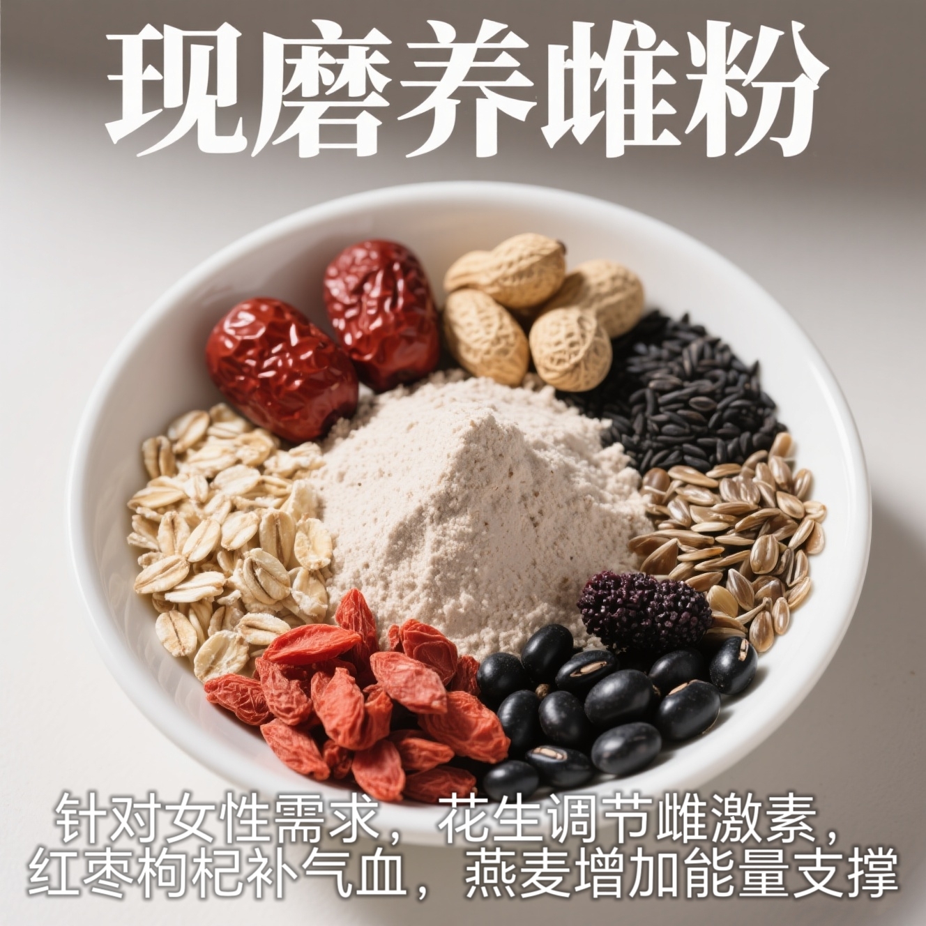 【养雌粉➕燕麦】针对女性需求，花生调节雌激素，红枣枸杞补气血