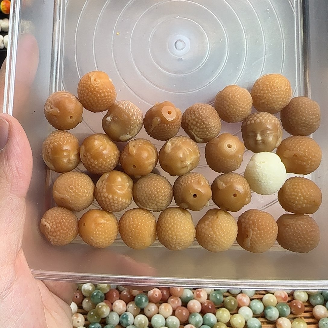琴***）菩提根/象牙果手串瑕疵佛头29颗裂坏无售后