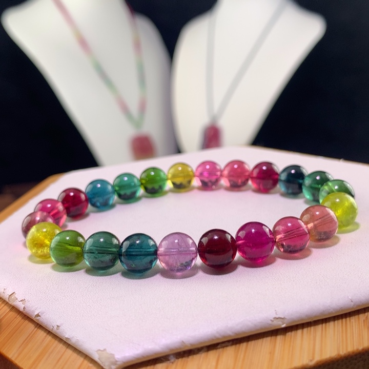 手链未镶嵌双色碧玺