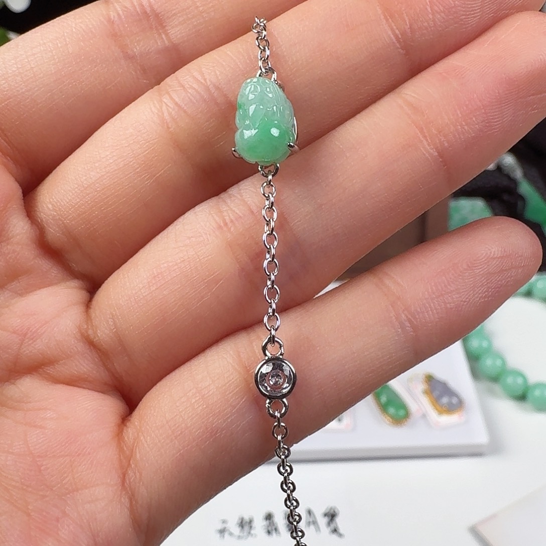 翡翠银S925镶嵌颈饰