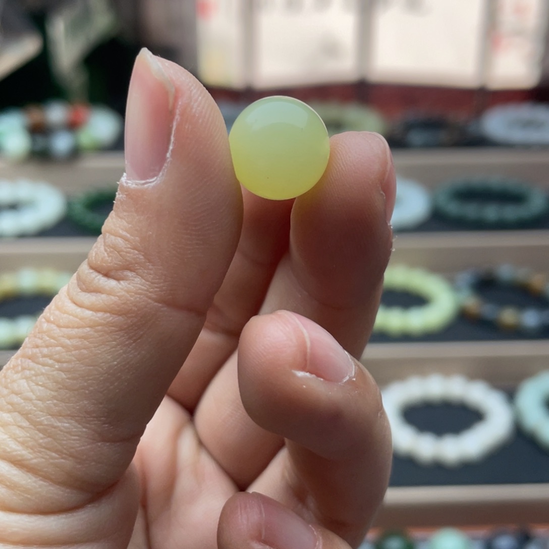 和田玉单珠12未镶嵌