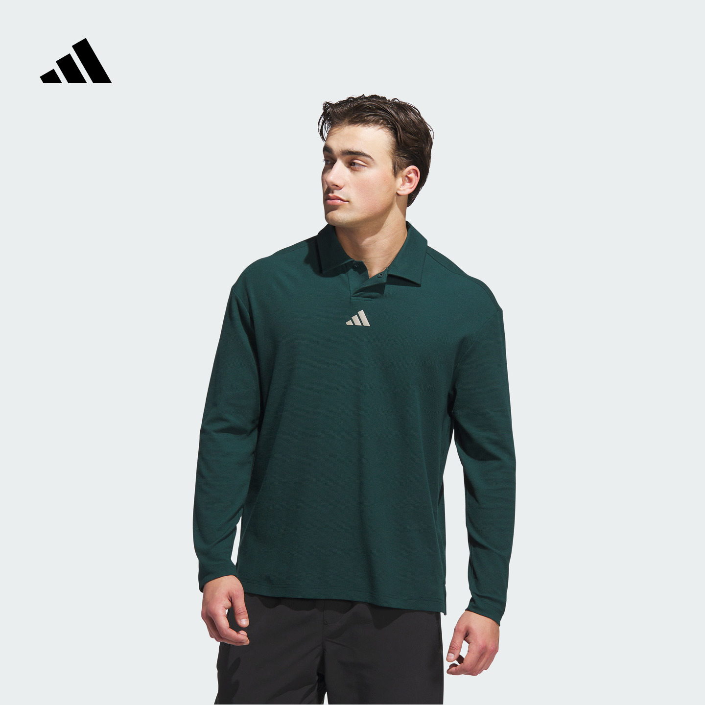 阿迪达斯官方 高尔夫运动舒适长袖POLO衫男新款 adidas JN3039