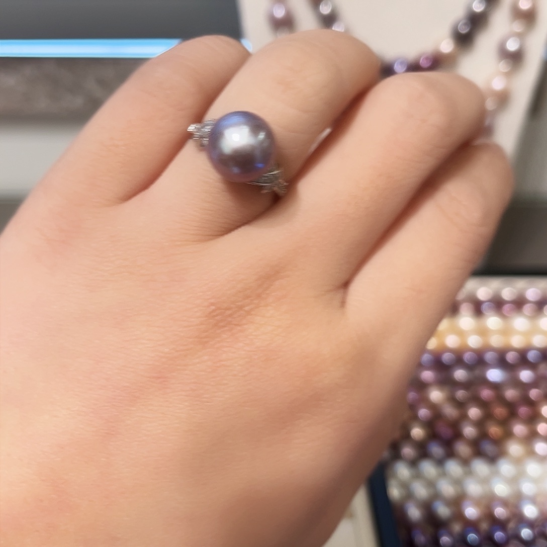 淡水珍珠戒指银S925镶嵌