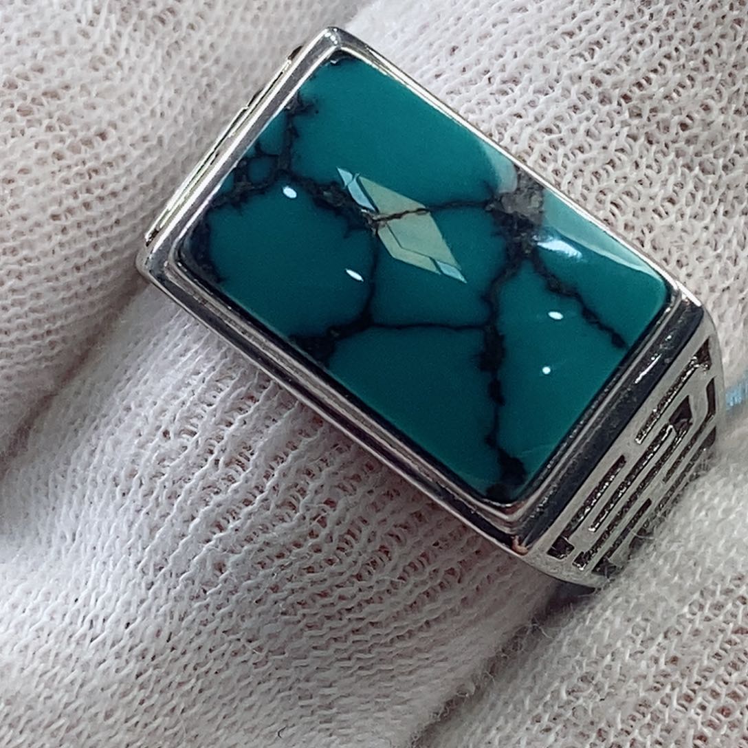 绿松石珠宝奇石银S925镶嵌