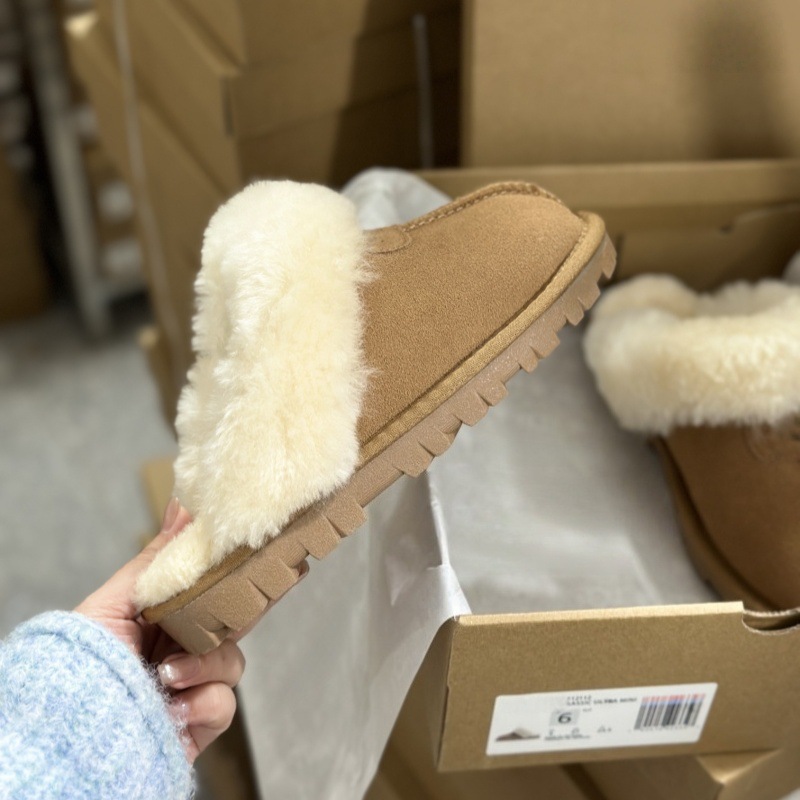 千颂伊同款羊毛拖鞋女2025冬季新款包头外穿秋冬厚底保暖毛毛拖鞋