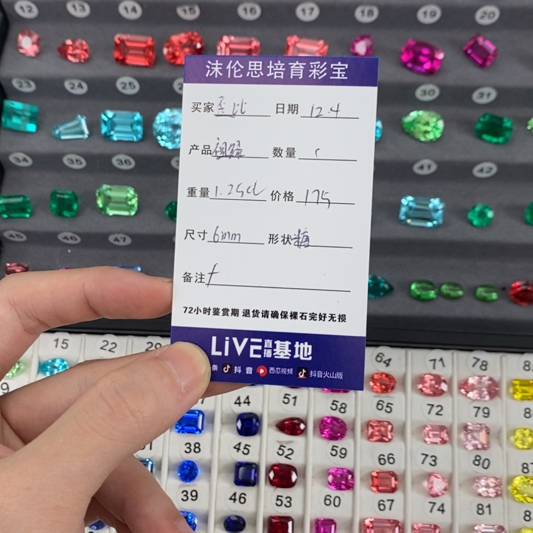 歪****合成（培育）祖母绿裸石1.25