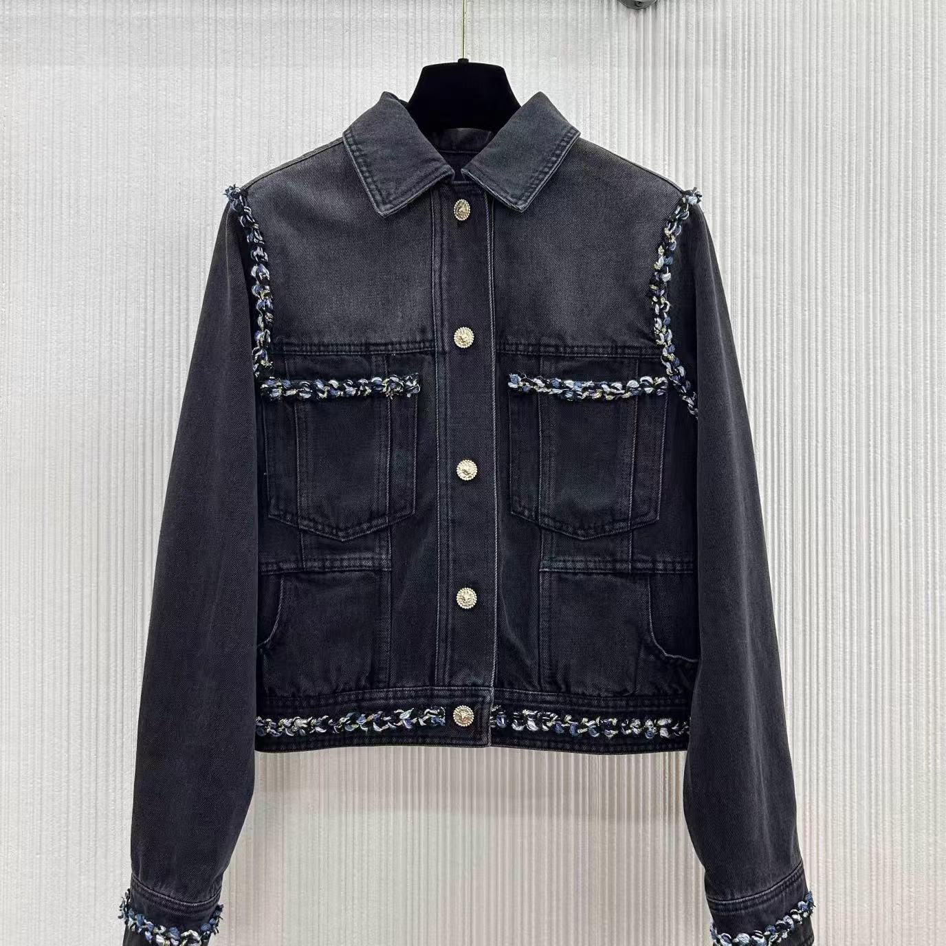 2025新款高级感花边牛仔外套-073