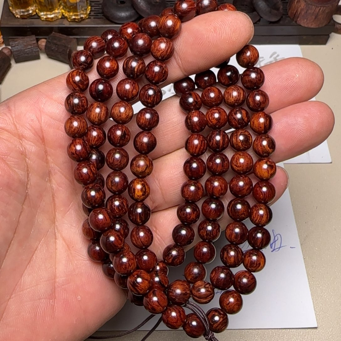 降真香其他海南红降0.8*108圆珠手串