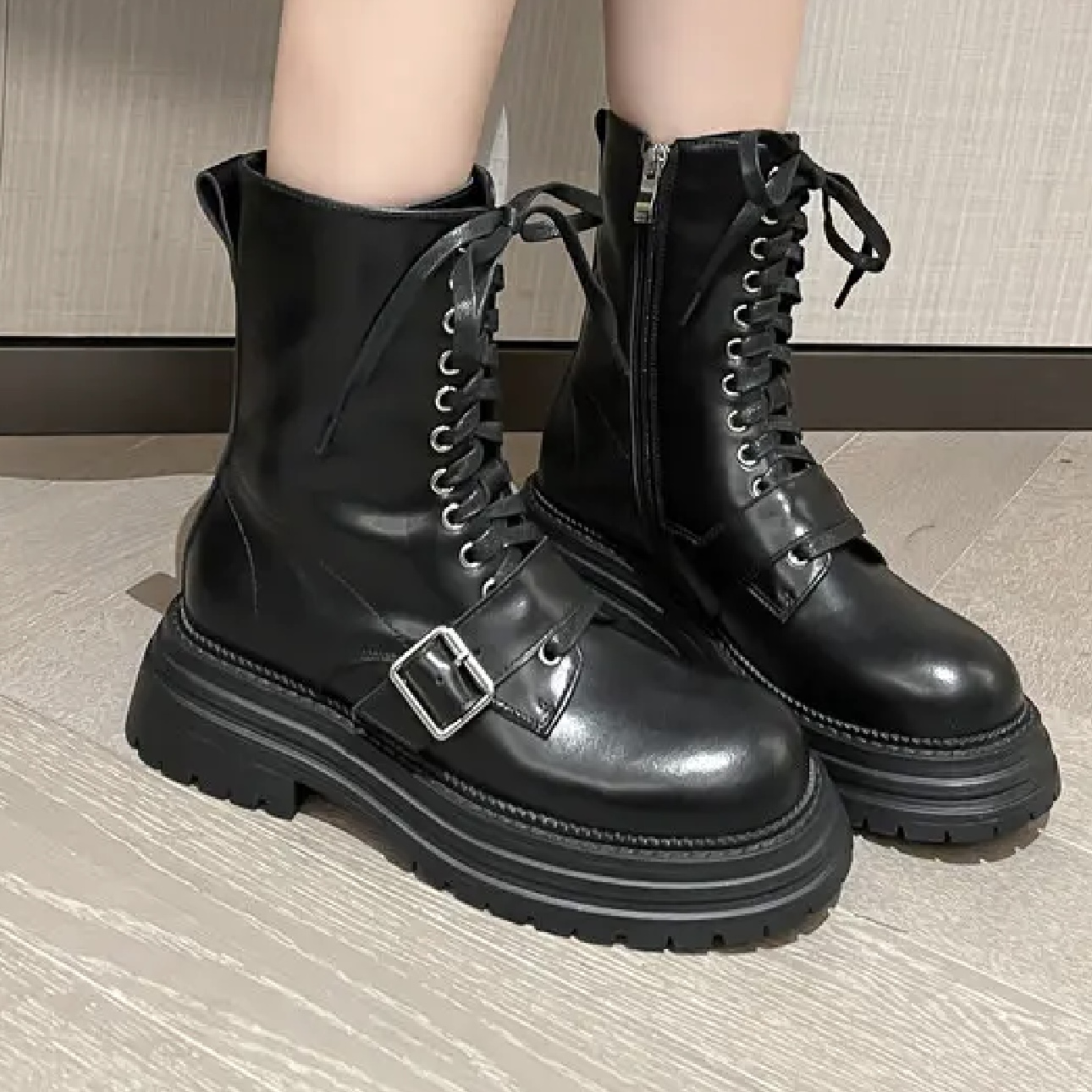 TING手工鞋 A2025秋冬新款时髦百搭马丁靴X3169-8