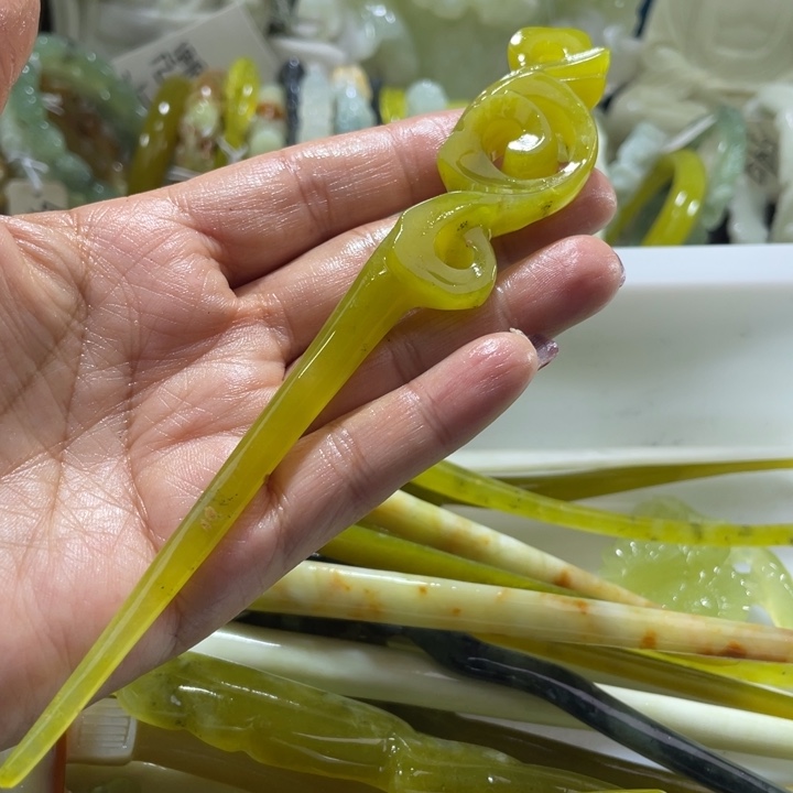 岫玉未镶嵌发簪发簪