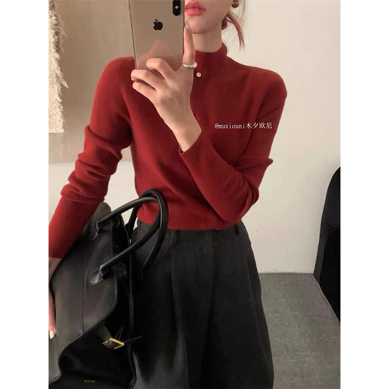 【深海蓝】3526超柔软高品质中领针织毛衣