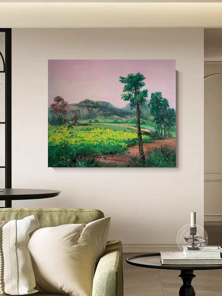 《山野》50*60含内框，刘春建原创手绘油画，肌理装饰画挂画