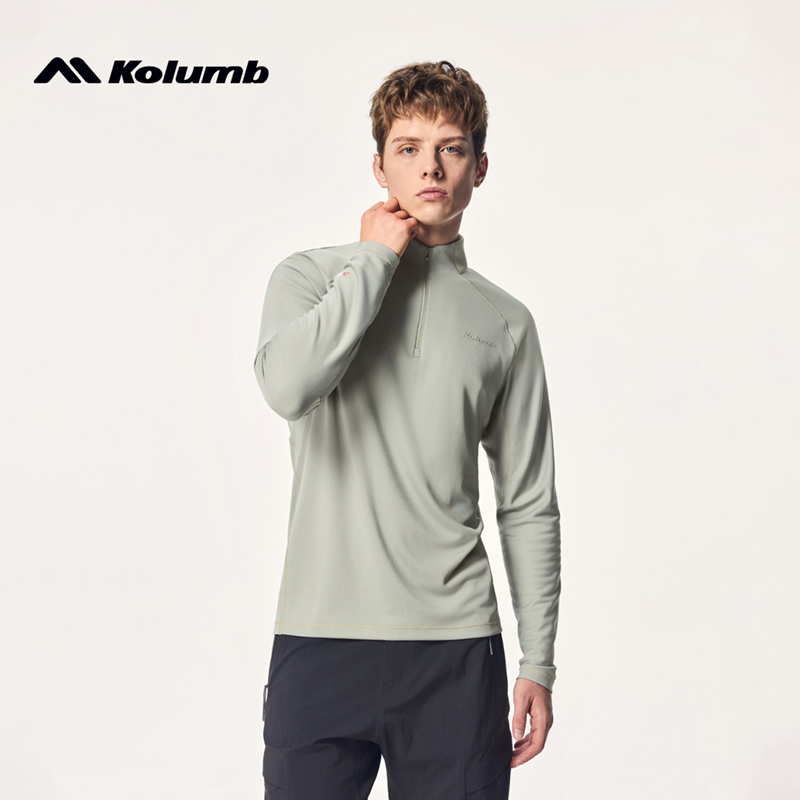 kolumb/哥仑步POLARTEC长袖男士秋冬保暖针织内搭户外卫衣弹力
