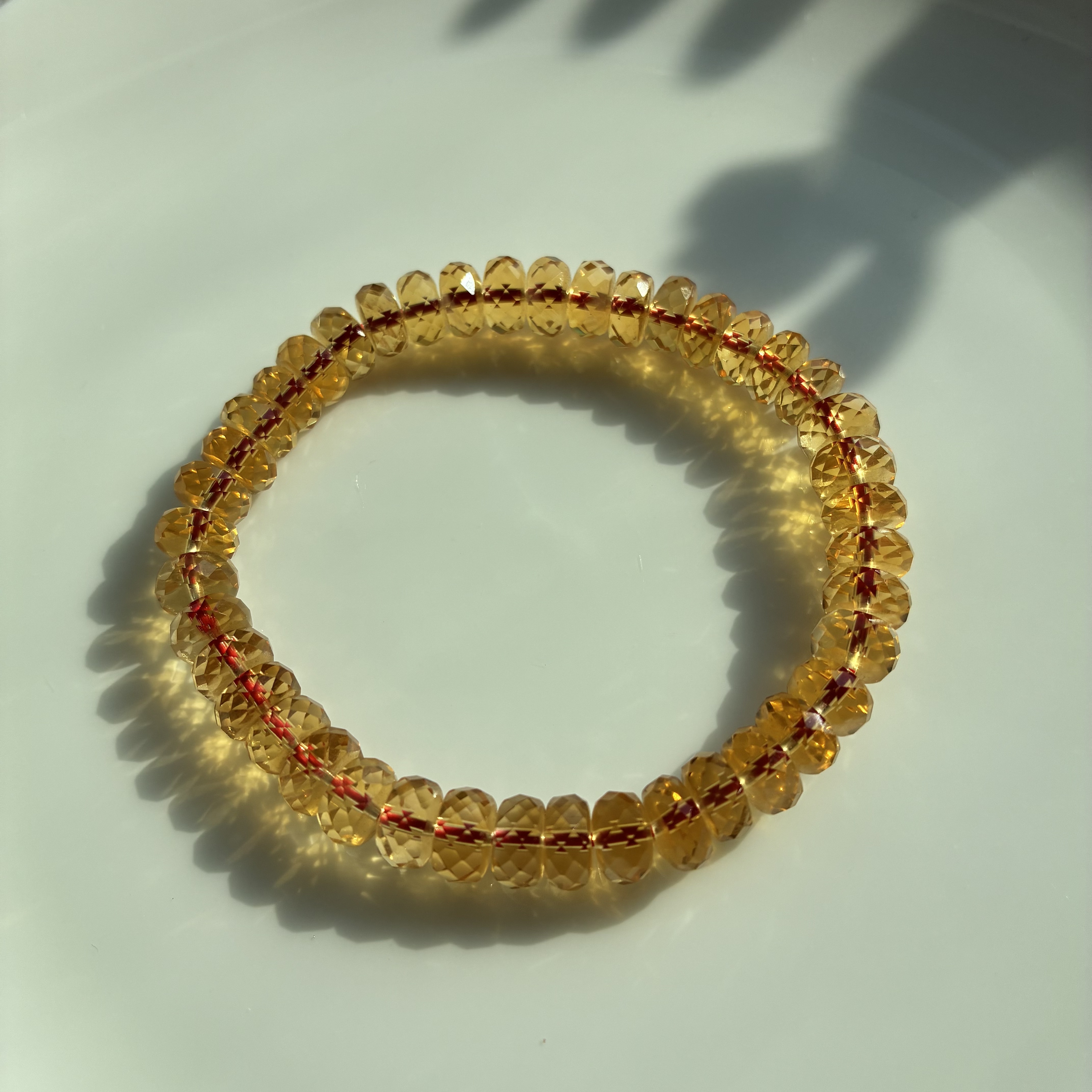 黎初天然黄水晶刻面盘珠手串8mm