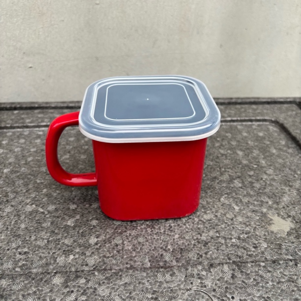 泡面碗杯方杯快餐杯珐琅搪瓷韩国多功能加厚950ml保鲜泡快餐杯