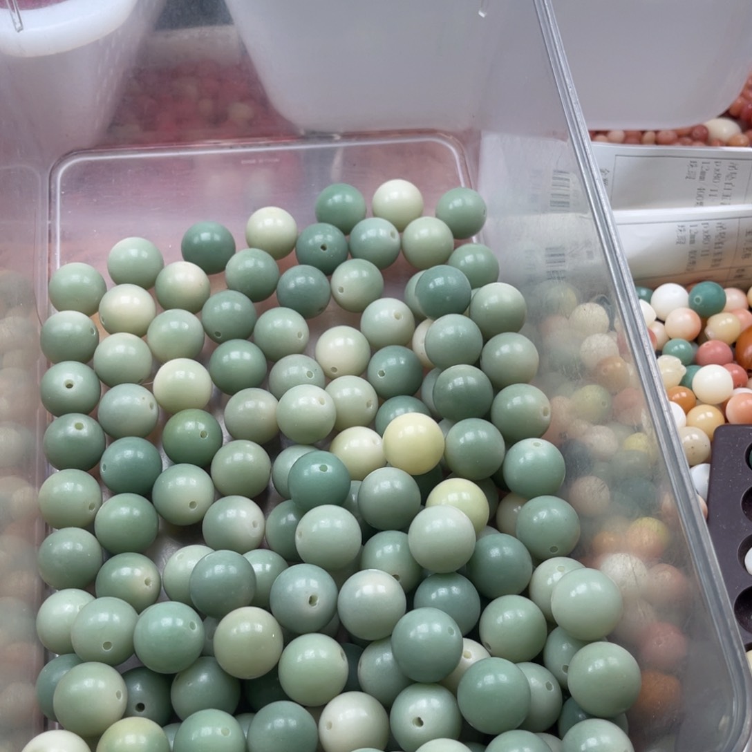 吊坠白玉菩提善**己px47/18.25mm152颗青提圆瑕