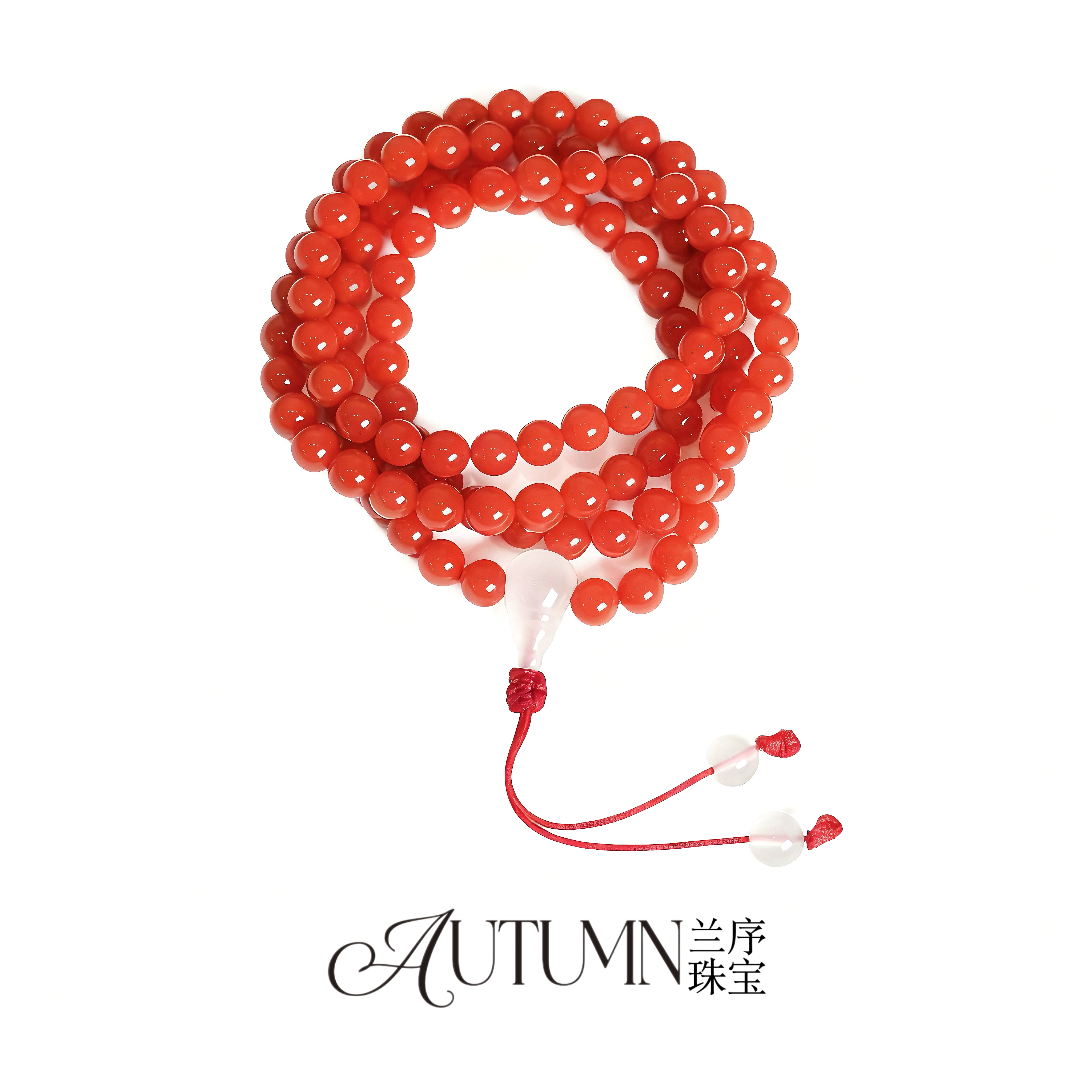 【原矿收藏级冷水河】无胶保山满色108南红卡6mm+（直播间确认品质