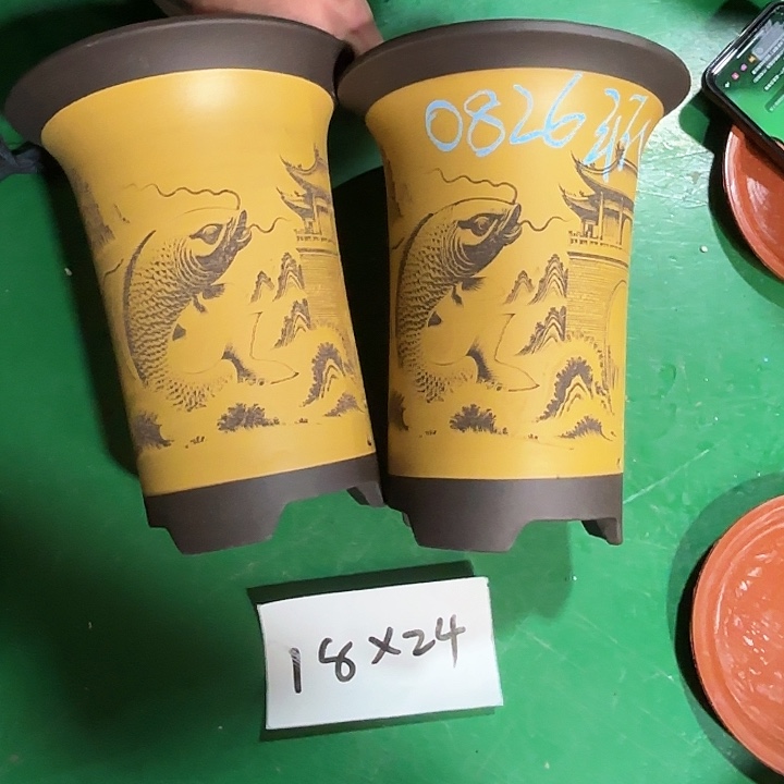 星***空紫砂花盆微瑕中号