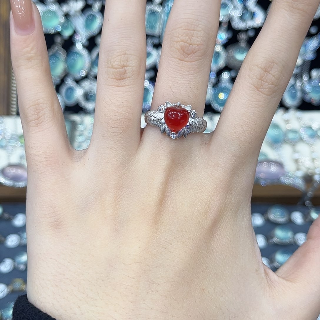 ****露戒指银S925镶嵌托帕石