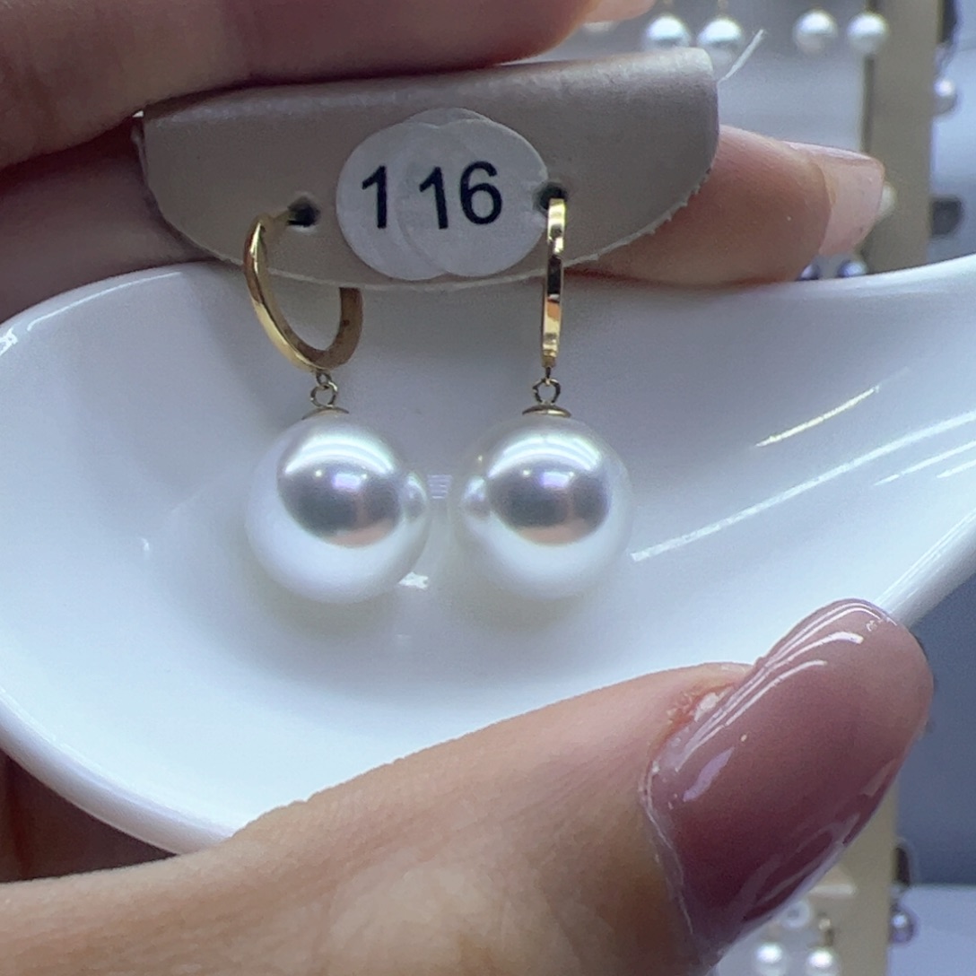 淡水珍珠耳饰18K金镶嵌