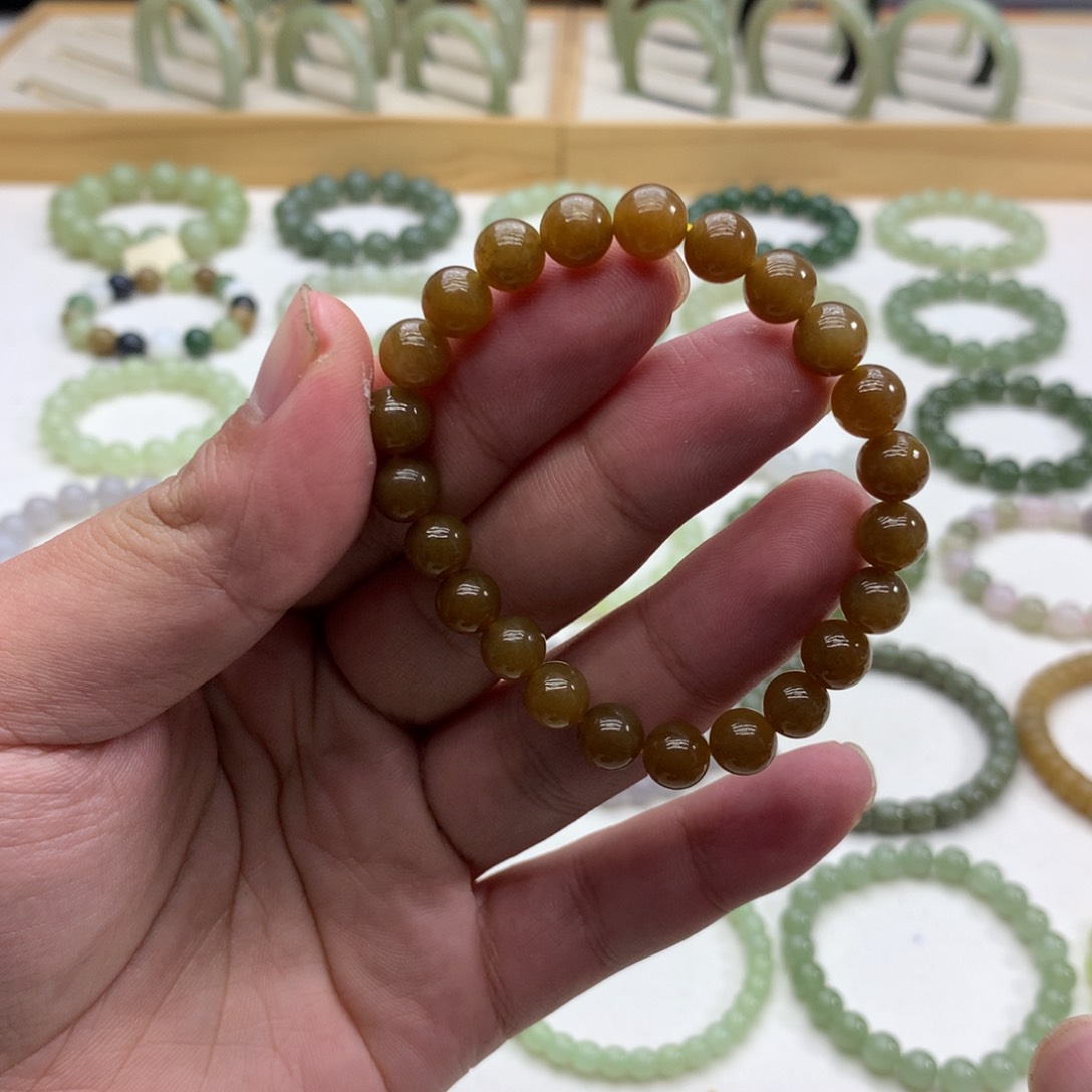 和田玉手串（且末糖8）未镶嵌