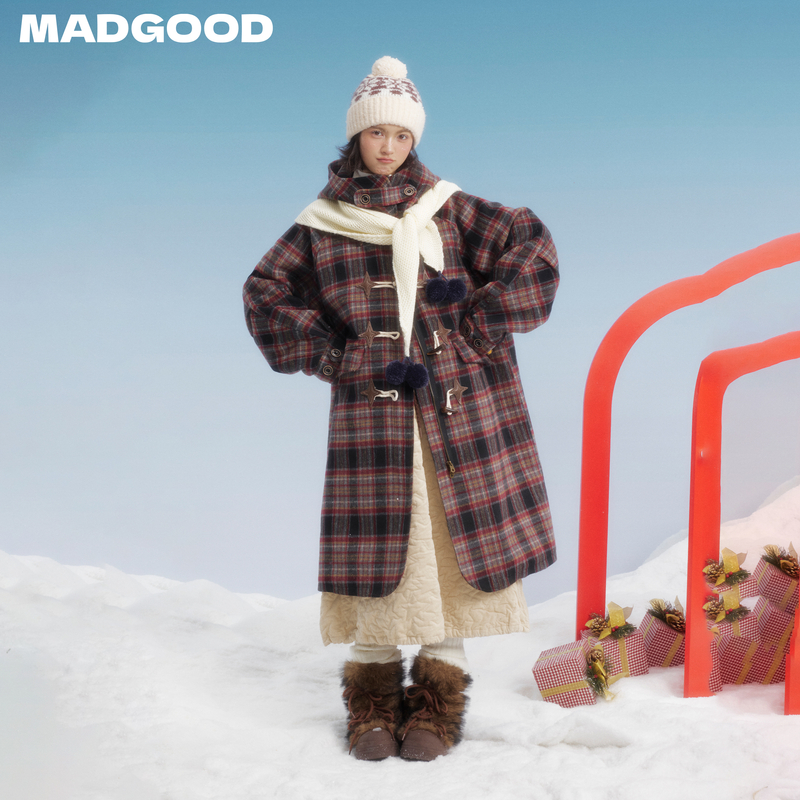 【年终宠粉破价】madgood马得工地日系连帽宽松毛呢大衣MDGDWT14970