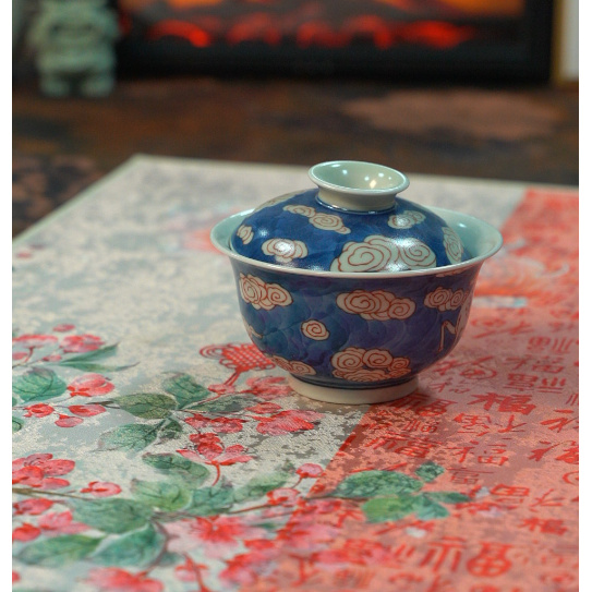 【景德镇雨溪山房】九色鹿盖碗 yx10305陶瓷茶具陶瓷