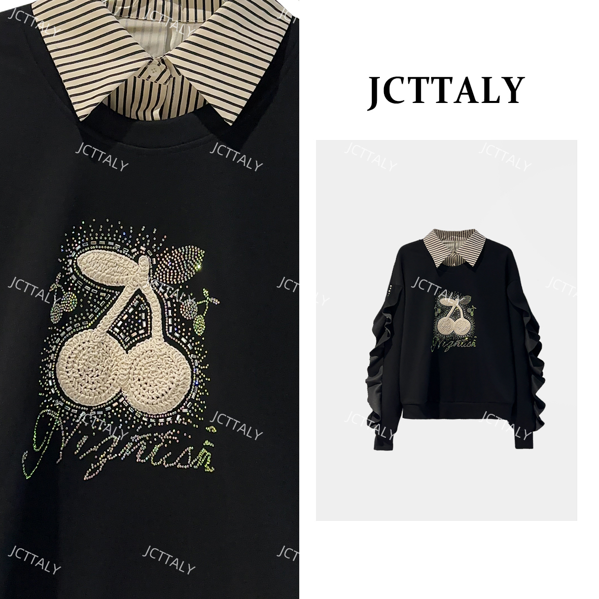 【宠粉价】秋季蝴蝶结设计师时尚休闲百搭卫衣JC-A4517