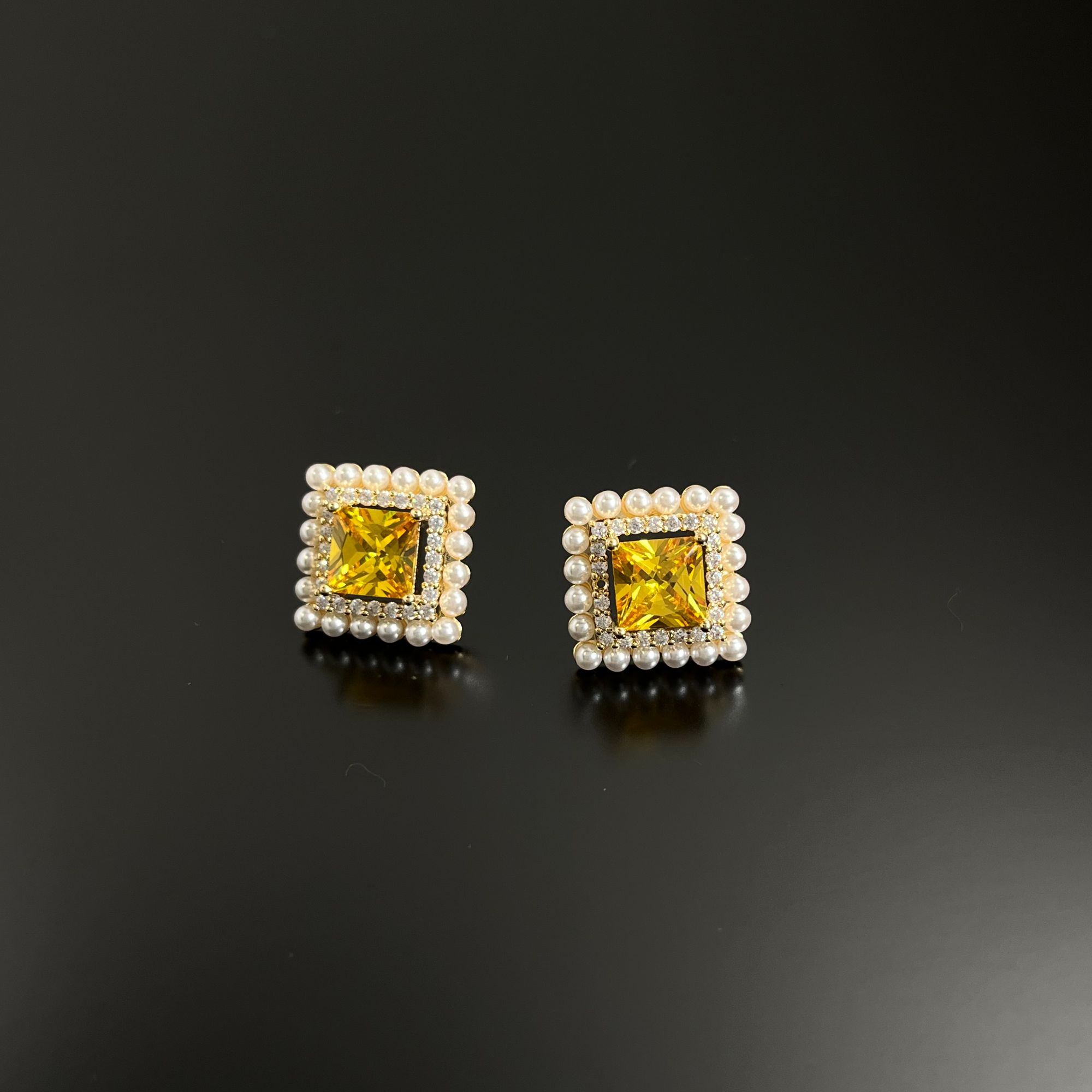 铜合金合成锆石耳饰 Judy法式气质耳钉DP465