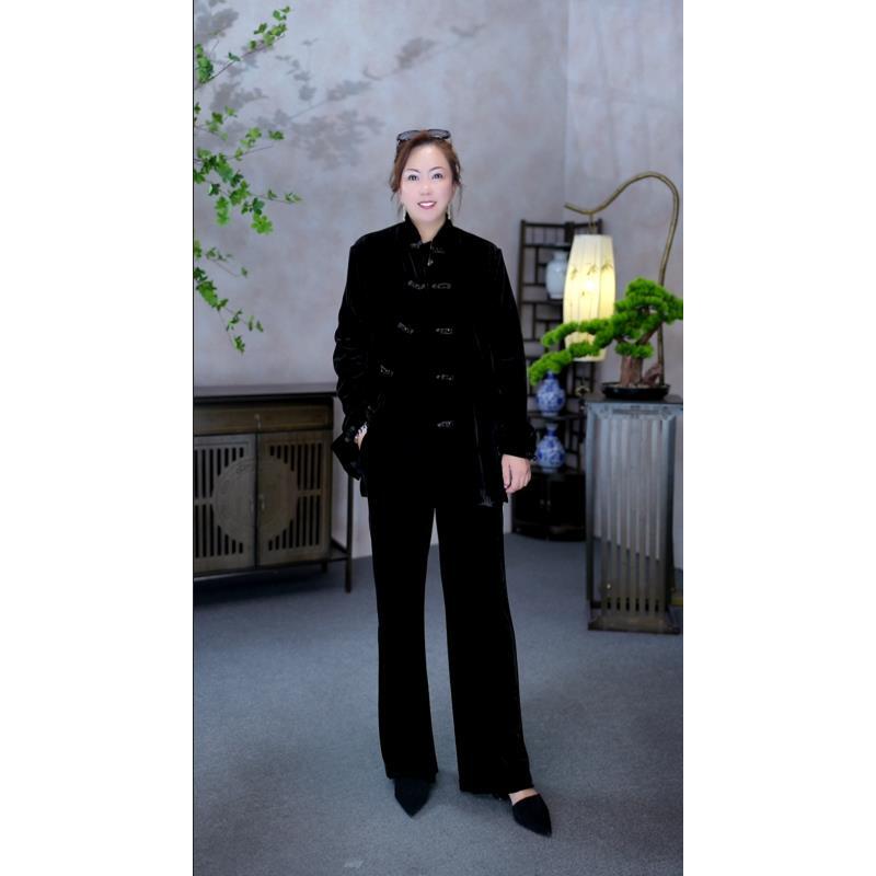 精选【MIAOCI】76688新品时尚百搭显瘦休闲立领丝绒外套