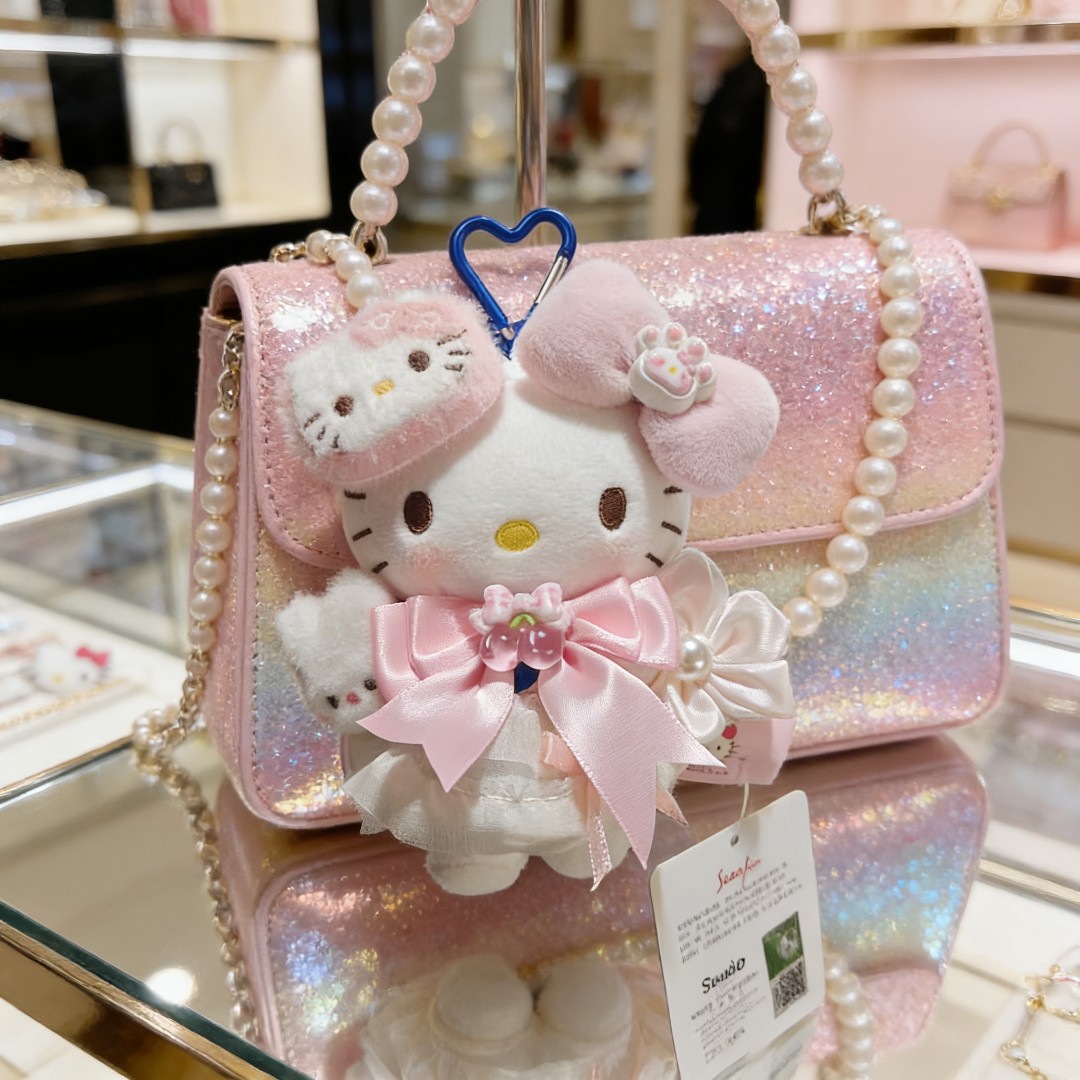 正版HelloKitty猫猫花语KT挂件三丽鸥毛绒包挂玩偶送朋友生日礼物