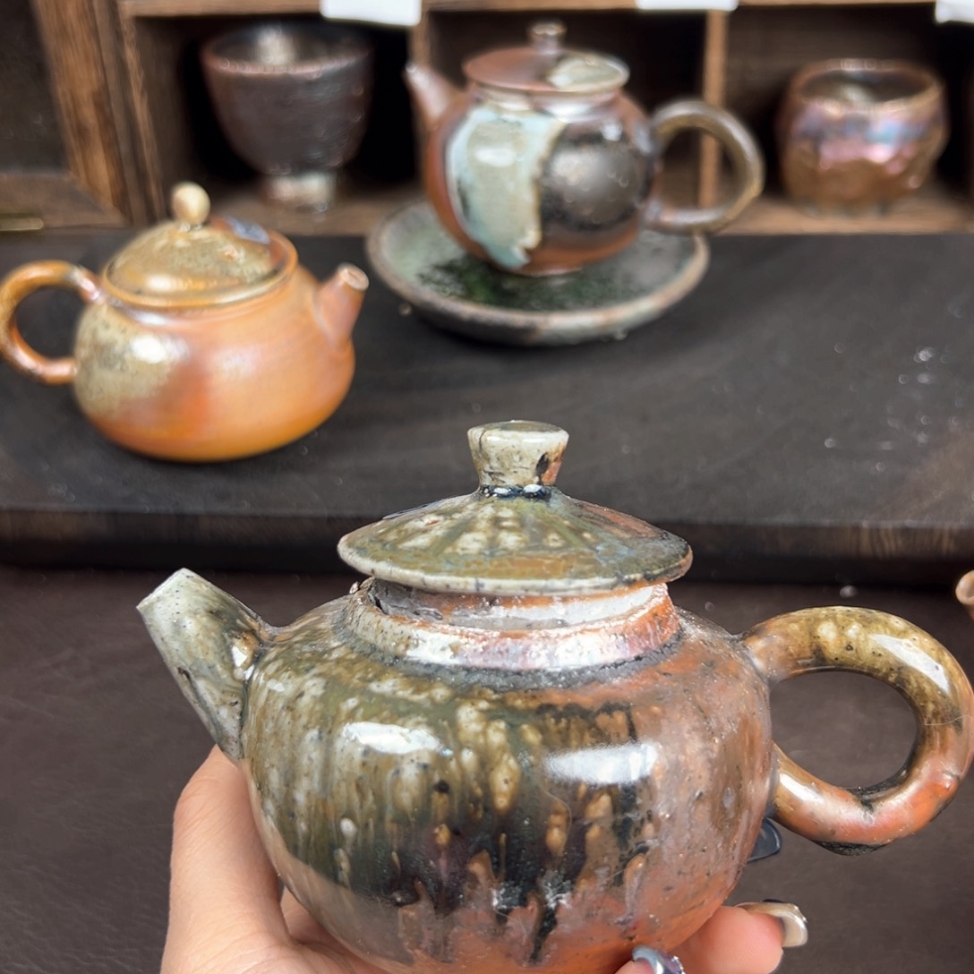杯柴烧茶器粗陶壶