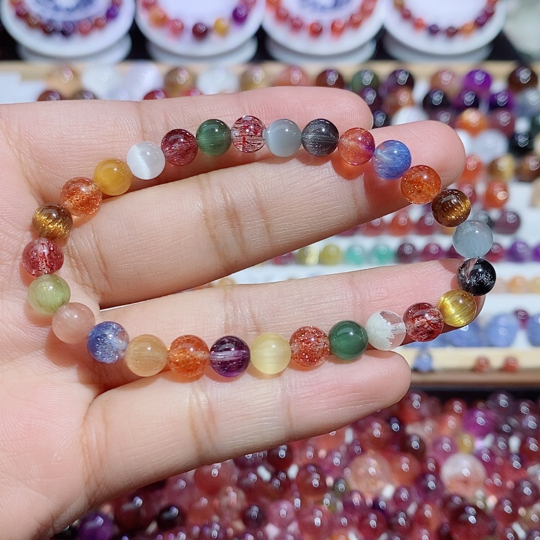 水晶珠宝半成品未镶嵌高品多宝手串